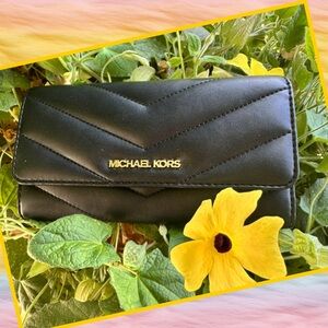 MK Black Quilted Women's Wallet